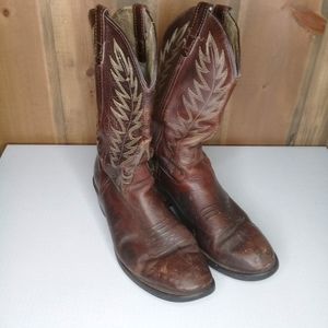Double H 1546 Work West Brown Leather Western Cowboy Boot Sz 10.5 EE